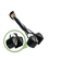A black long-handled pet pooper scooper with metal teeth and a folding handle.