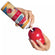 A hand using a KONG Easy Treat dispenser with bacon and cheese flavor to fill a KONG toy.