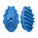 A blue rubber pet grooming brush with rubber fingers, branded with the KONG logo and named ZoomGroom.