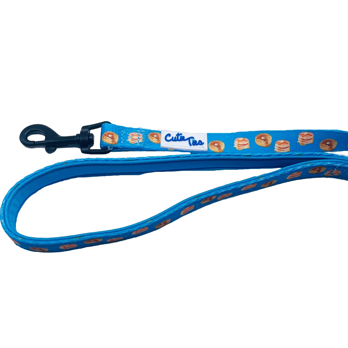 Cutie Ties Fun Design Dog Leash – Blue with cartoon donut pattern – Stylish novelty dog leash – Rosie's Pet Paradise