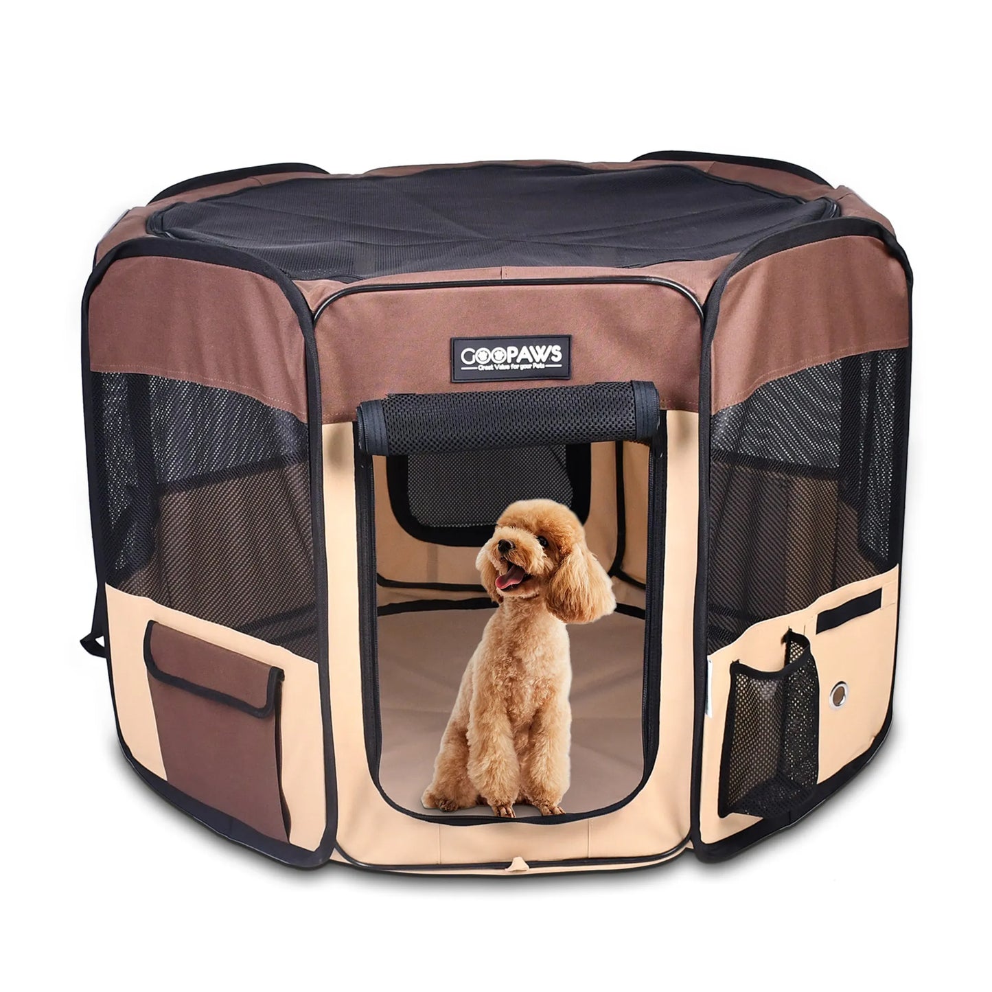 Portable dog playpen for indoor and outdoor use  36X36X24 INCH 45X45X24 INCH 61X61X30 INCH