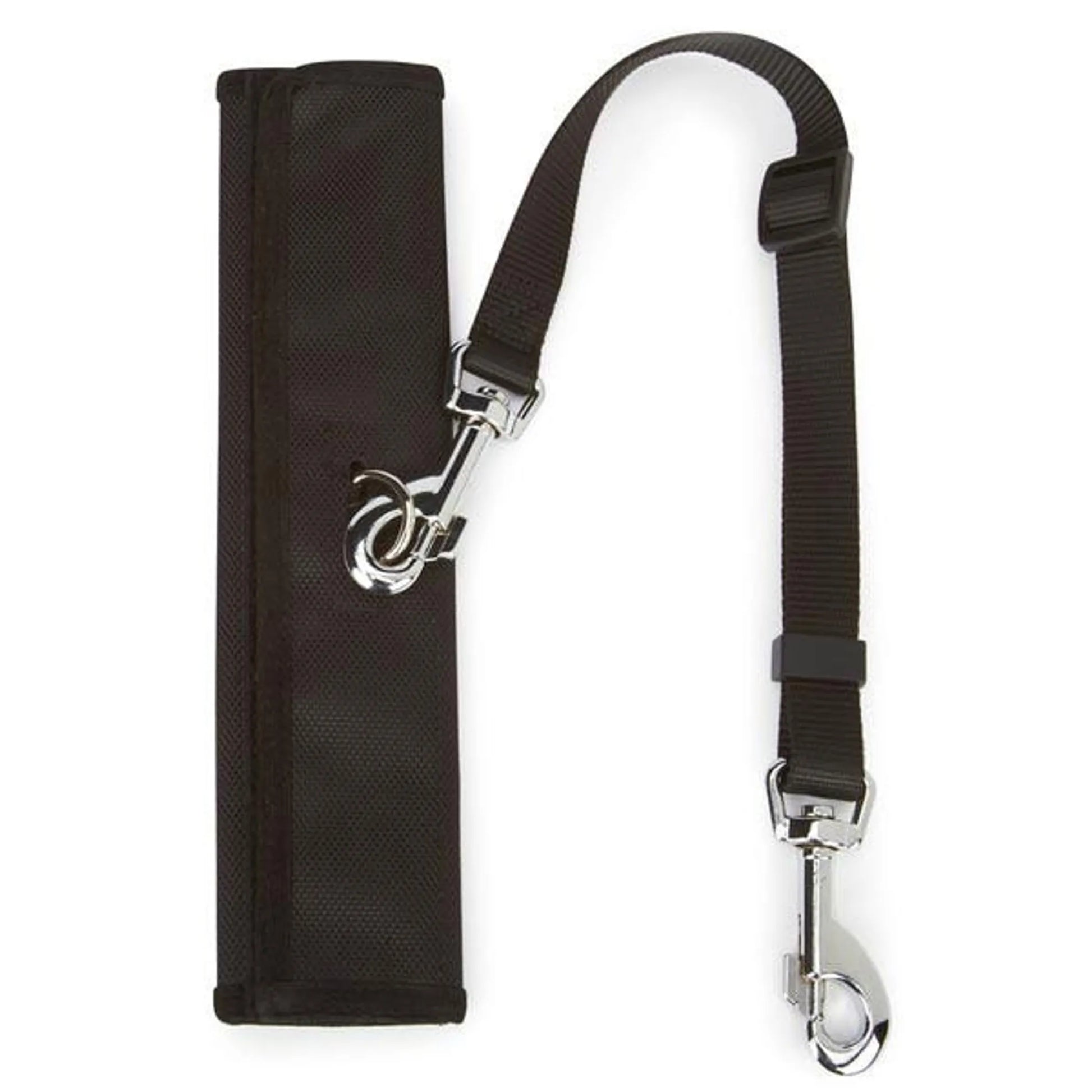 Ride Right Seat Belt Connector Black – Dog car safety leash with metal clip and pouch – Rosie's Pet Paradise