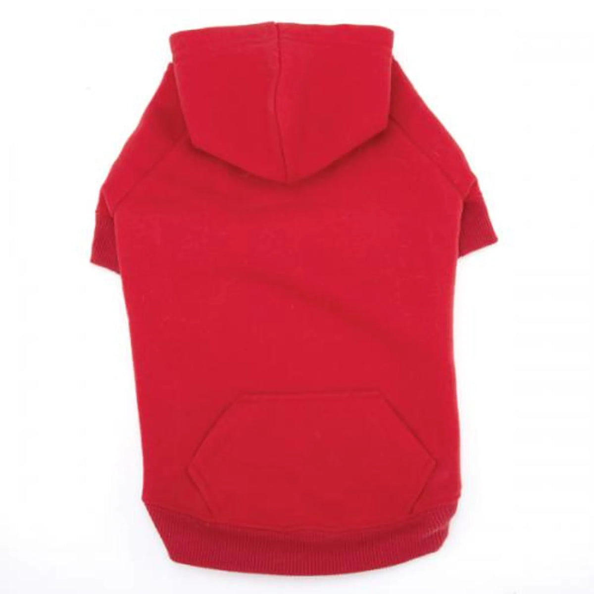 Red dog hoodie on a white background