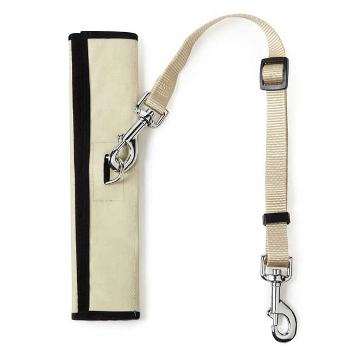 Ride Right Seat Belt Connector Black – Dog car safety leash with metal clip and pouch – Rosie's Pet Paradise