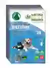 A box of Natura Pet Organics Digestion Starter Pack for pets featuring images of a dog and a cat on the front, with various certifications like USDA Organic, Gluten Free, and Non-GMO Project.