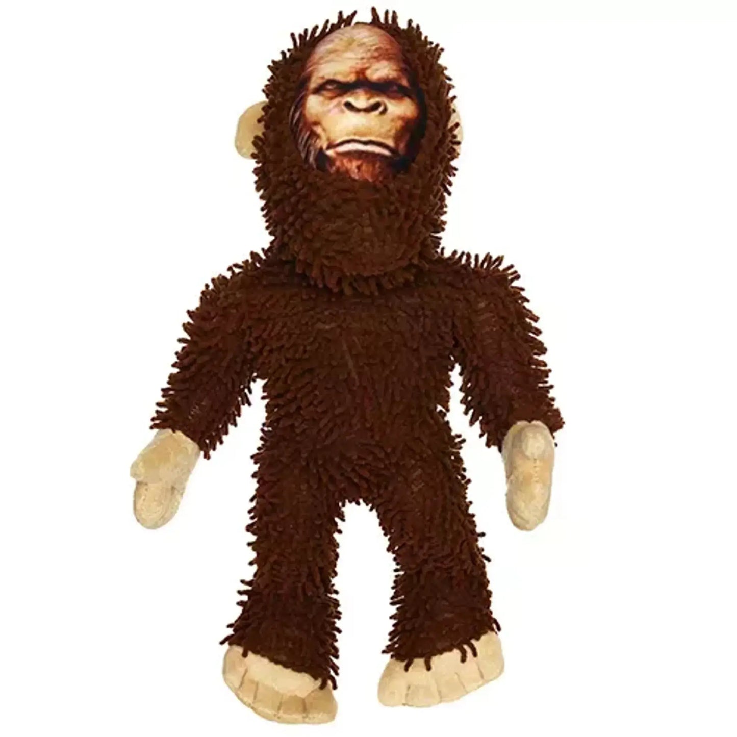 Plush toy resembling a furry creature on a white background
