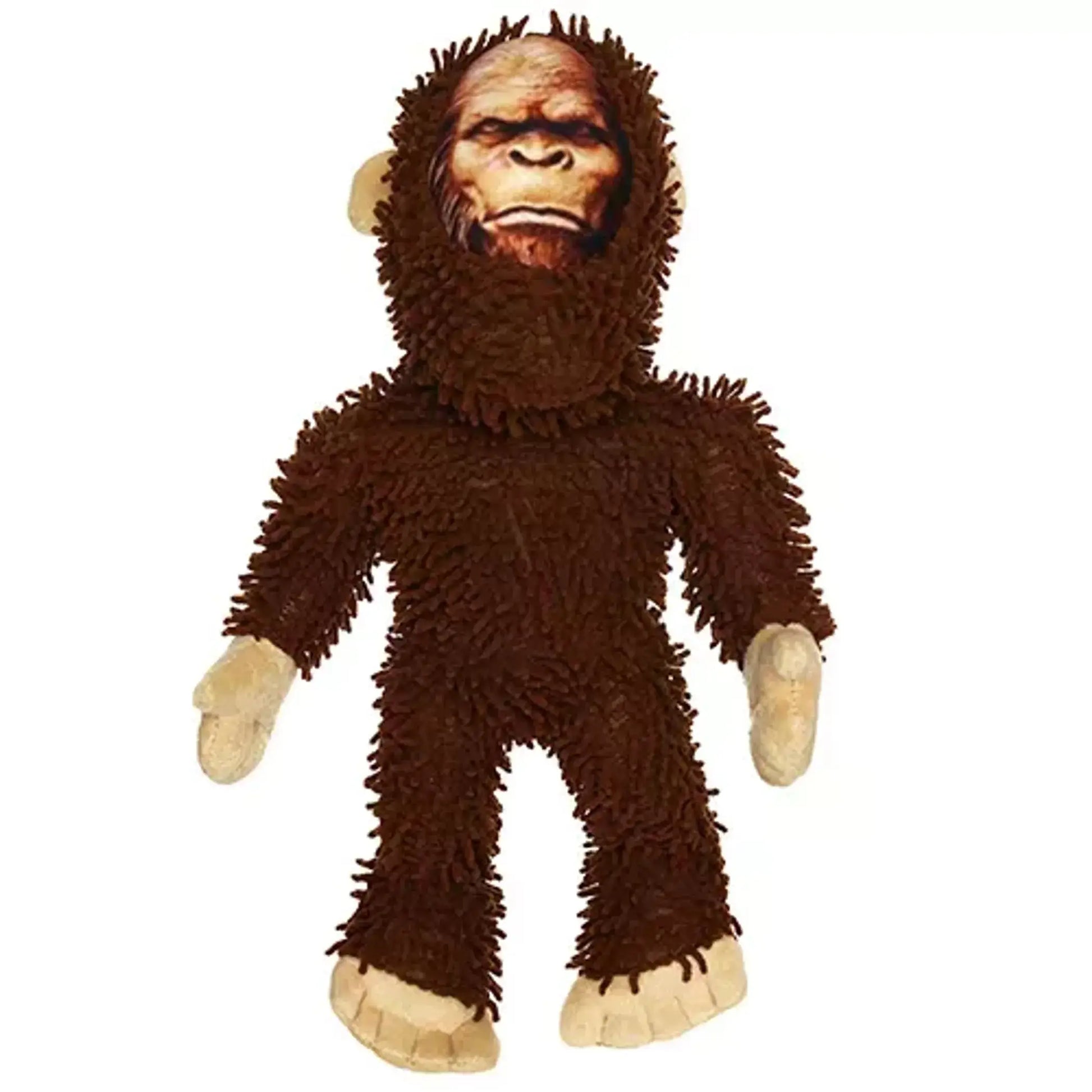 Plush toy resembling a furry creature on a white background