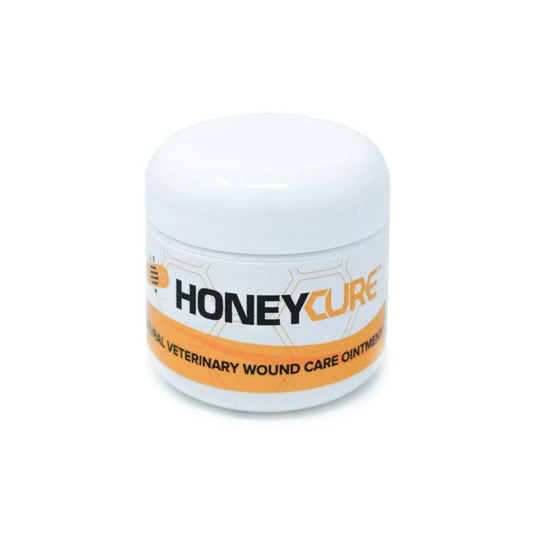 Honey Cure Veterinary Wound Care Jar – Natural honey-based wound care jar on white background – Pet wound treatment – Rosie's Pet Paradise
