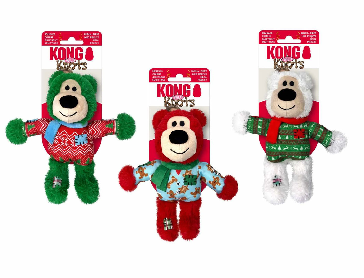 KONG Holiday Wild Knots Bear Assorted