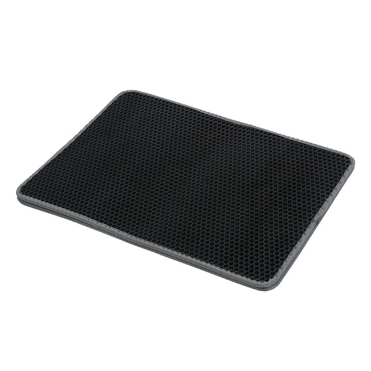 Black honeycomb mat on a white background