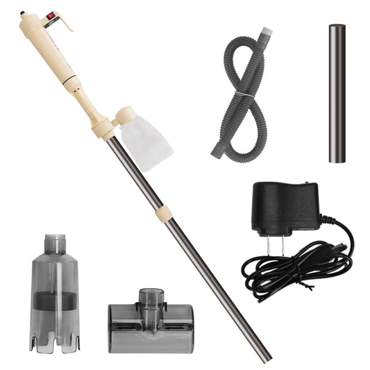 Set of window cleaning tools including a long pole, brush, and accessories on a white background