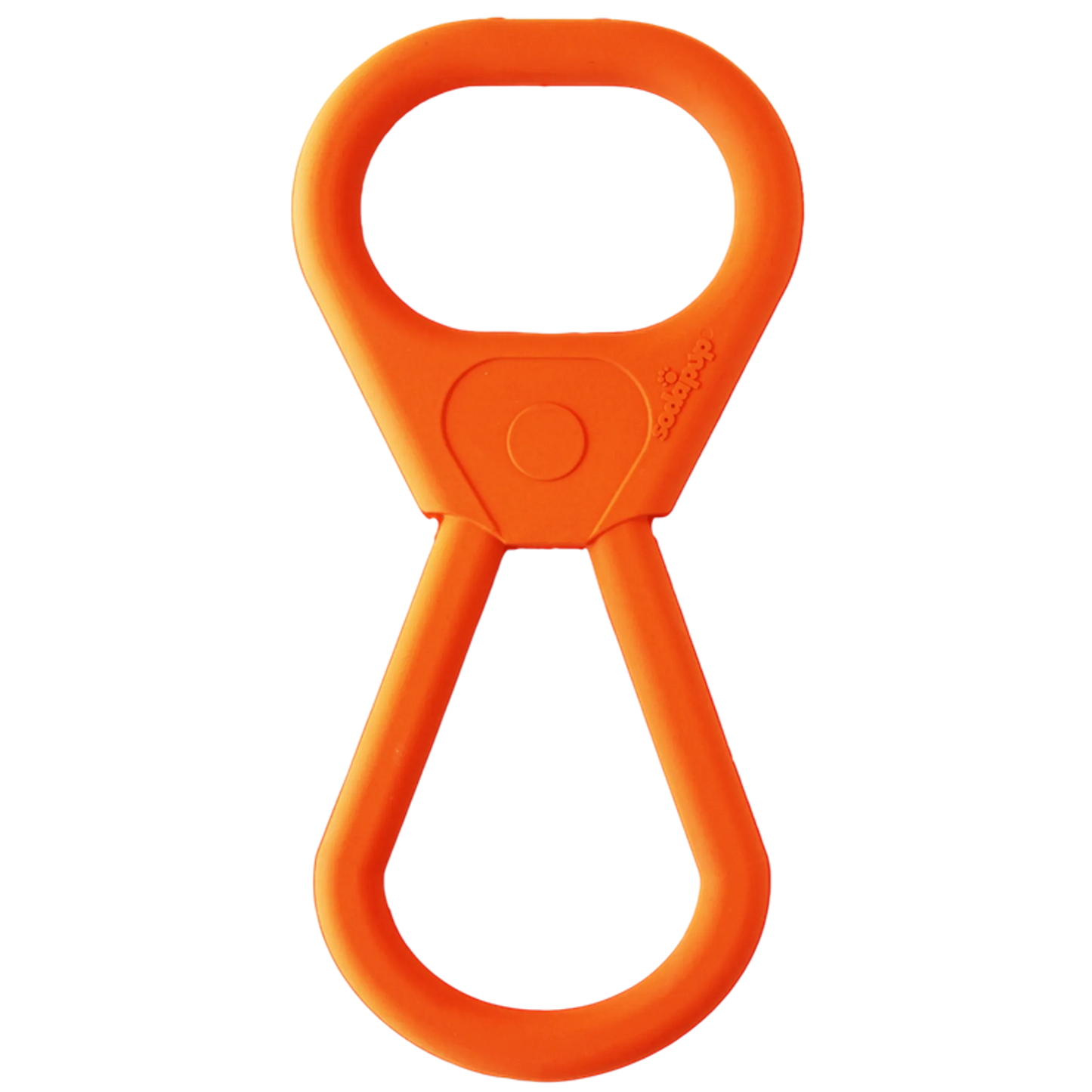 Orange plastic clip on a white background