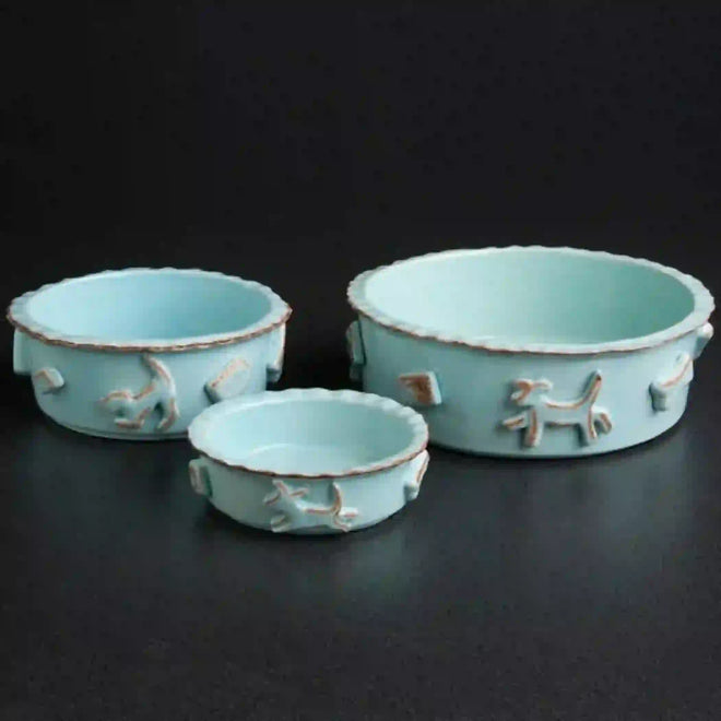Carmel Ceramic Dog Food/Water Bowl