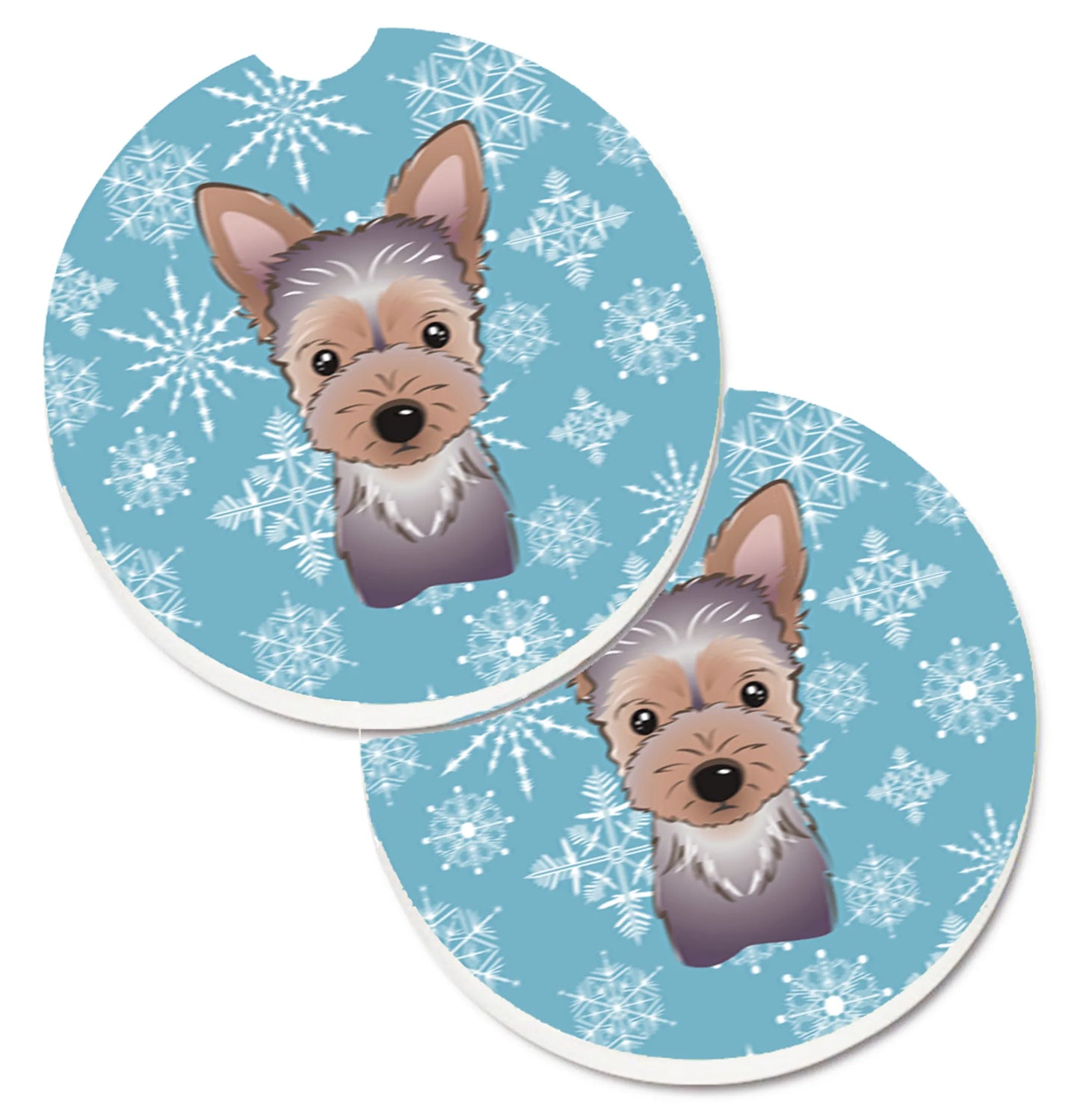 Dog Themed Holiday Christmas Cup Holder Car Coasters (Set of 2) - Color: Christmas | Size: 2.5 X 2.5 | Pack Of: 1 set