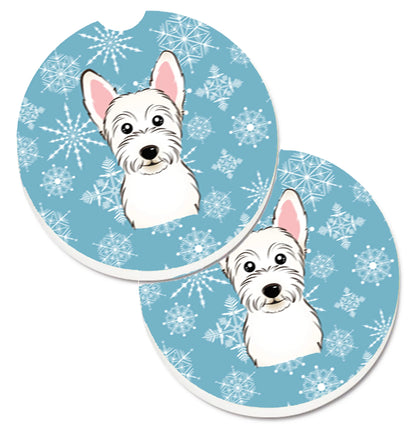 Dog Themed Holiday Christmas Cup Holder Car Coasters (Set of 2) - Color: Christmas | Size: 2.5 X 2.5 | Pack Of: 1 set