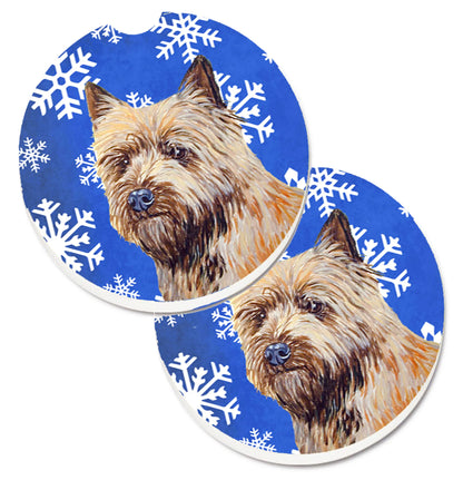 Dog Themed Holiday Christmas Cup Holder Car Coasters (Set of 2) - Color: Christmas | Size: 2.5 X 2.5 | Pack Of: 1 set