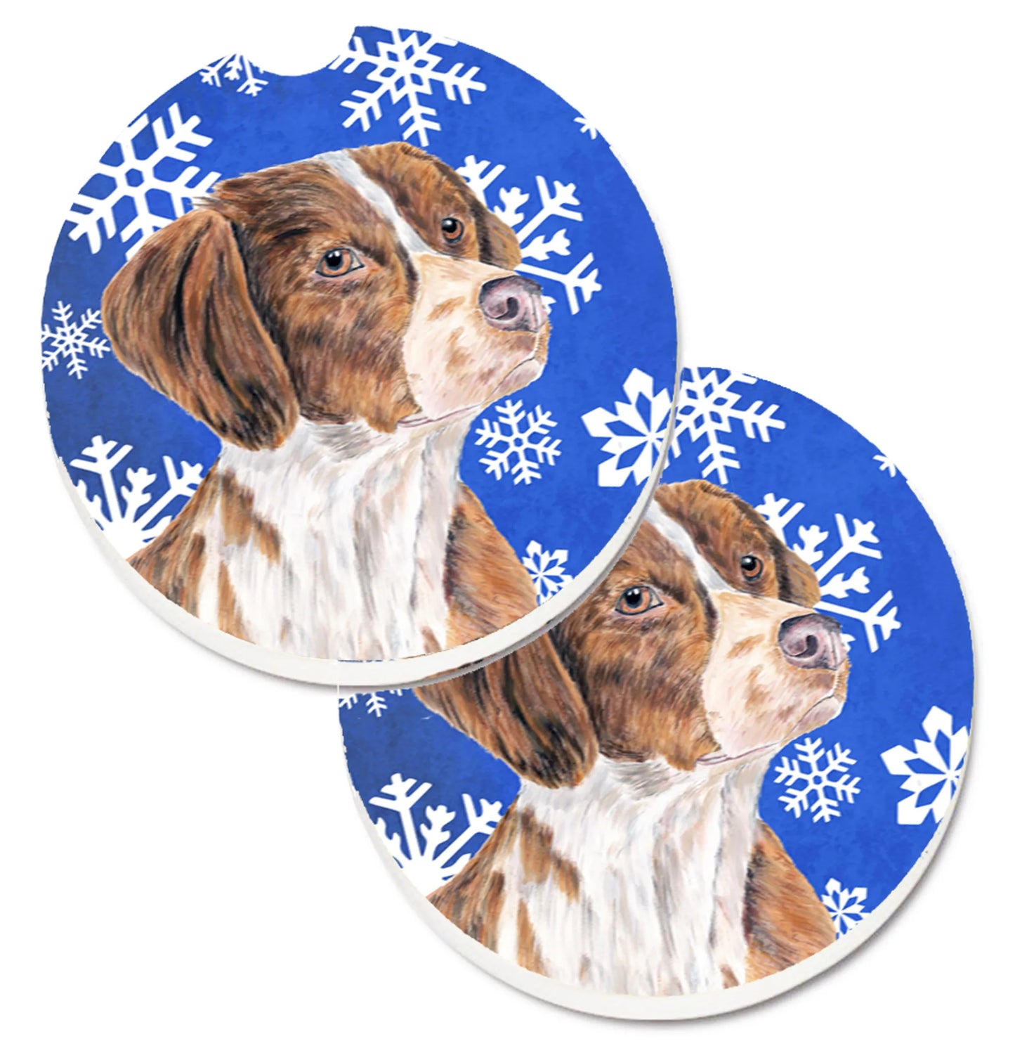 Dog Themed Holiday Christmas Cup Holder Car Coasters (Set of 2) - Color: Christmas | Size: 2.5 X 2.5 | Pack Of: 1 set