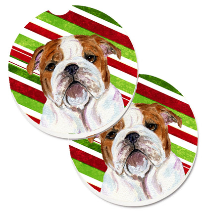 Dog Themed Holiday Christmas Cup Holder Car Coasters (Set of 2) - Color: Christmas | Size: 2.5 X 2.5 | Pack Of: 1 set