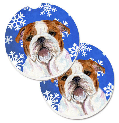 Dog Themed Holiday Christmas Cup Holder Car Coasters (Set of 2) - Color: Christmas | Size: 2.5 X 2.5 | Pack Of: 1 set