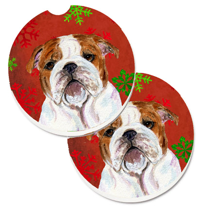 Dog Themed Holiday Christmas Cup Holder Car Coasters (Set of 2) - Color: Christmas | Size: 2.5 X 2.5 | Pack Of: 1 set