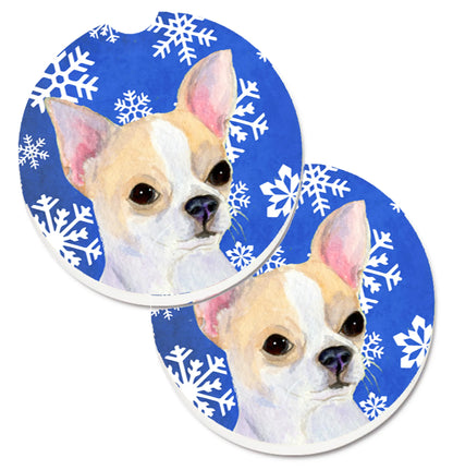 Dog Themed Holiday Christmas Cup Holder Car Coasters (Set of 2) - Color: Christmas | Size: 2.5 X 2.5 | Pack Of: 1 set