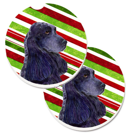 Dog Themed Holiday Christmas Cup Holder Car Coasters (Set of 2) - Color: Christmas | Size: 2.5 X 2.5 | Pack Of: 1 set