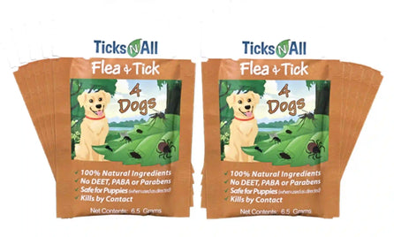 Protect your pup the natural way with All Natural Flea and Tick Wipes 4-Dogs (10 count.)s, made with a special blend of 14 all-natural essential oils. 