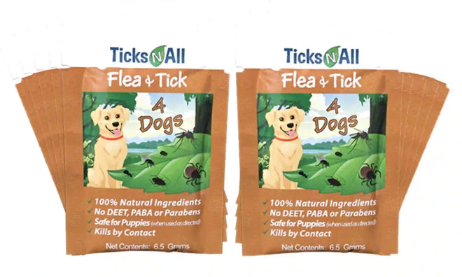 Protect your pup the natural way with All Natural Flea and Tick Wipes 4-Dogs (10 count.)s, made with a special blend of 14 all-natural essential oils. 