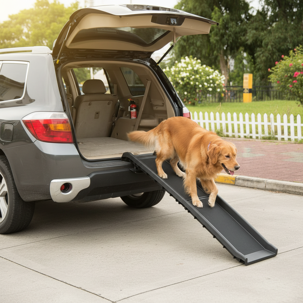Golden Retriever on Ramp
