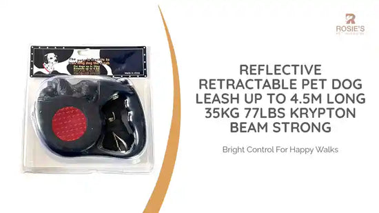 Reflective Retractable Pet Dog Leash Up to 4.5m Long 35kg 77lbs Krypton Beam Strong by@Outfy