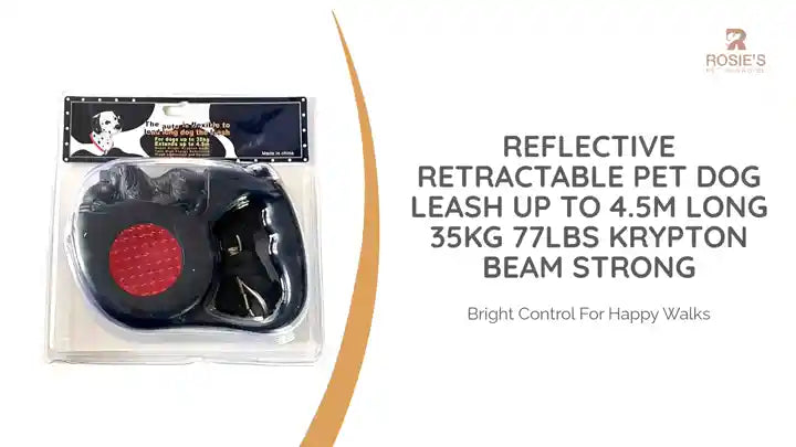 Reflective Retractable Pet Dog Leash Up to 4.5m Long 35kg 77lbs Krypton Beam Strong by@Outfy